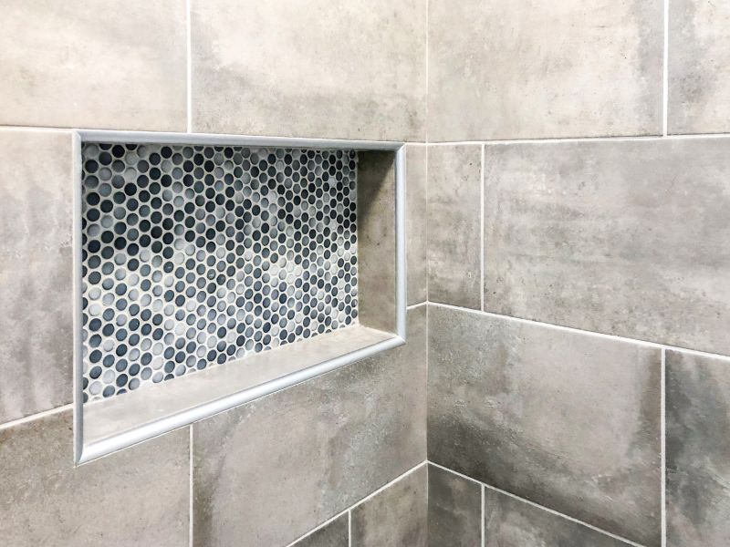 Tiled Shower Niche and Accent Walls